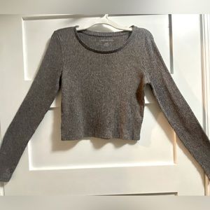 Long Sleeve Shirt, Grey, American Eagle Size M